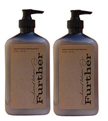 The Further glycerin lotion bottle hydrates hands with sustainable fragrance.