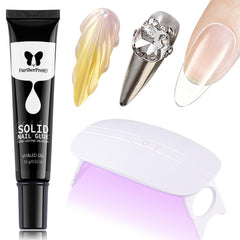 Furtherpretty solid nail glue gel bottle with precise nozzle for controlled application.