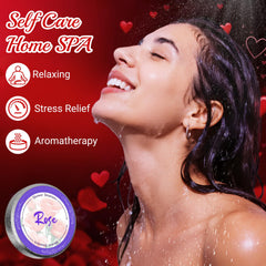 Futricy rose shower steamer close-up for a romantic self-care moment.