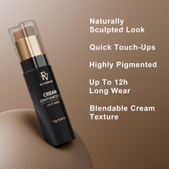 FV Contour Stick Light Amber blended into skin for seamless natural shadow.