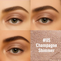 FV Cream Shimmer Champagne shimmer swatches highlight vibrant pigment for bold daytime looks.