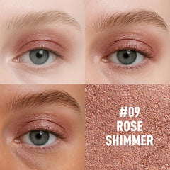FV Cream Shimmer Eyeshadow Stick Rose Shimmer swatch highlights rich color on lid