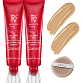 FV foundation bottle close-up showing matte finish for oil control