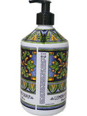 FVLFIL Lemon Verbena hand soap bottle delivers bright citrus aroma for kitchen tasks.