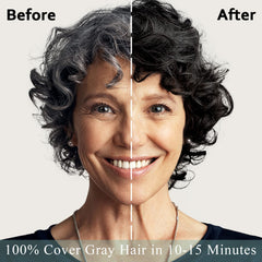 Before-after look with Fvquhvo color-shampoo blend.