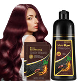 Fvquhvo Natural Red Hair Shampoo bottle showing color-rich formula for gray coverage.