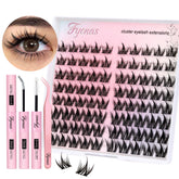 Fyonas Manga Lash Clusters Kit—80pcs for an effortless natural look.