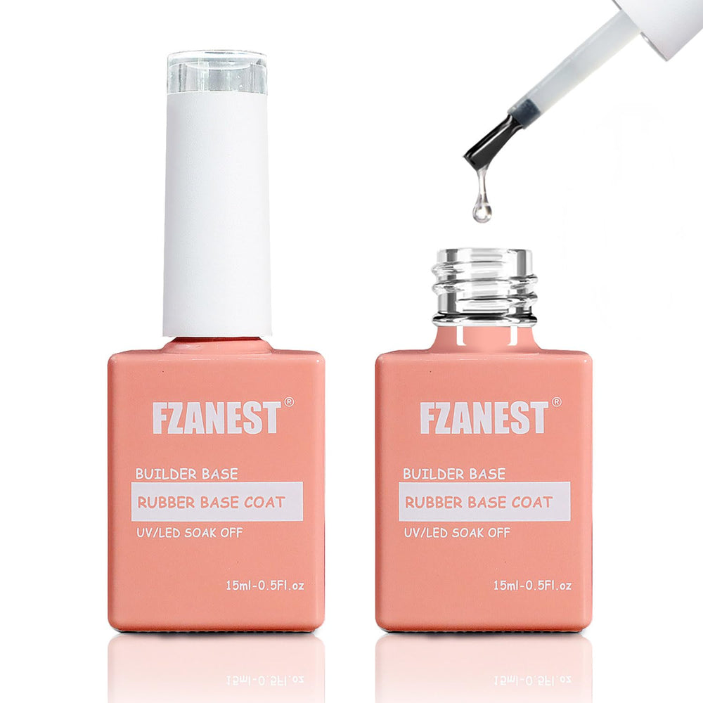 FZANEST Rubber Base Gel bottle for a durable base coat and smooth nails.