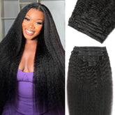 FZV clip-in extensions kit in Brazilian Remy hair for easy length and volume.