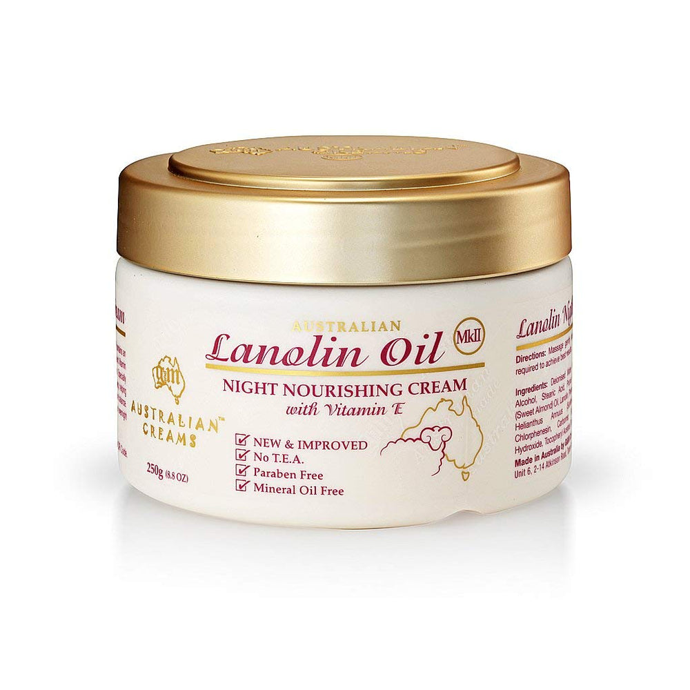 G and M Australian Creams MkII Lanolin Night jar for overnight hydration.