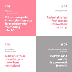G9SKIN White In Milk Capsule Serum application scene for layering with skincare.