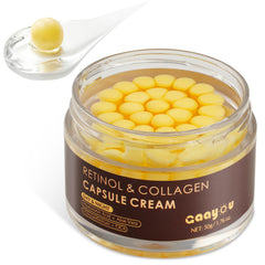 Gaayou Deep Retinol Capsule Cream bottle shows luxe texture and firming potential
