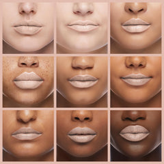 Gabriel Cosmetics Lipstick Aurora Bronze-Neutral Pearl applied on lips for even color.