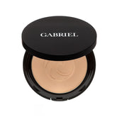 Gabriel Cosmetics pressed mineral powder in medium beige for a natural matte look.