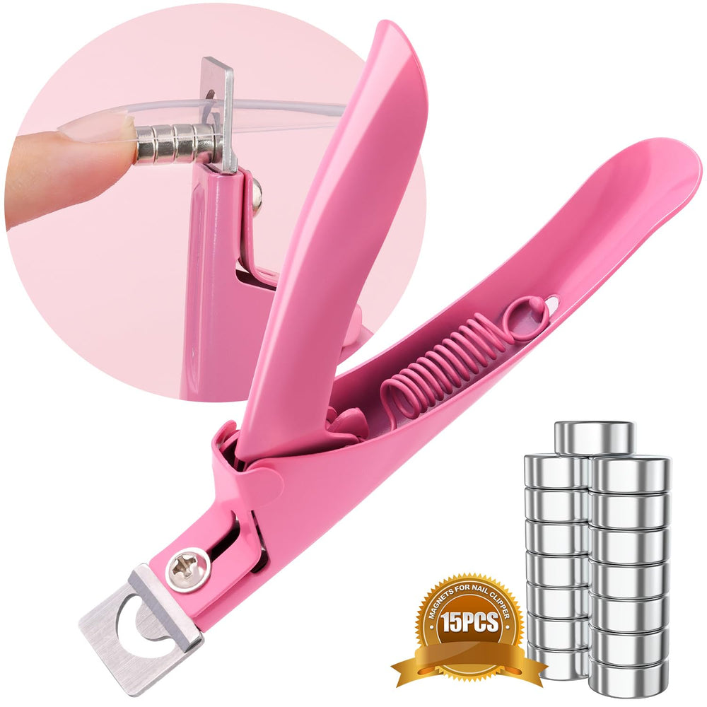 GA&EN light pink nail clipper with magnets and sizers for precise acrylic tips