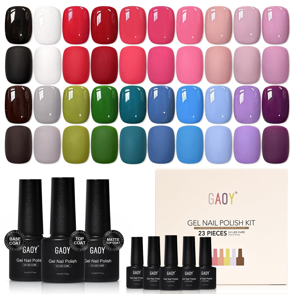 GAOY 23-pcs gel nail polish set color wheel offers versatile at-home manicure options