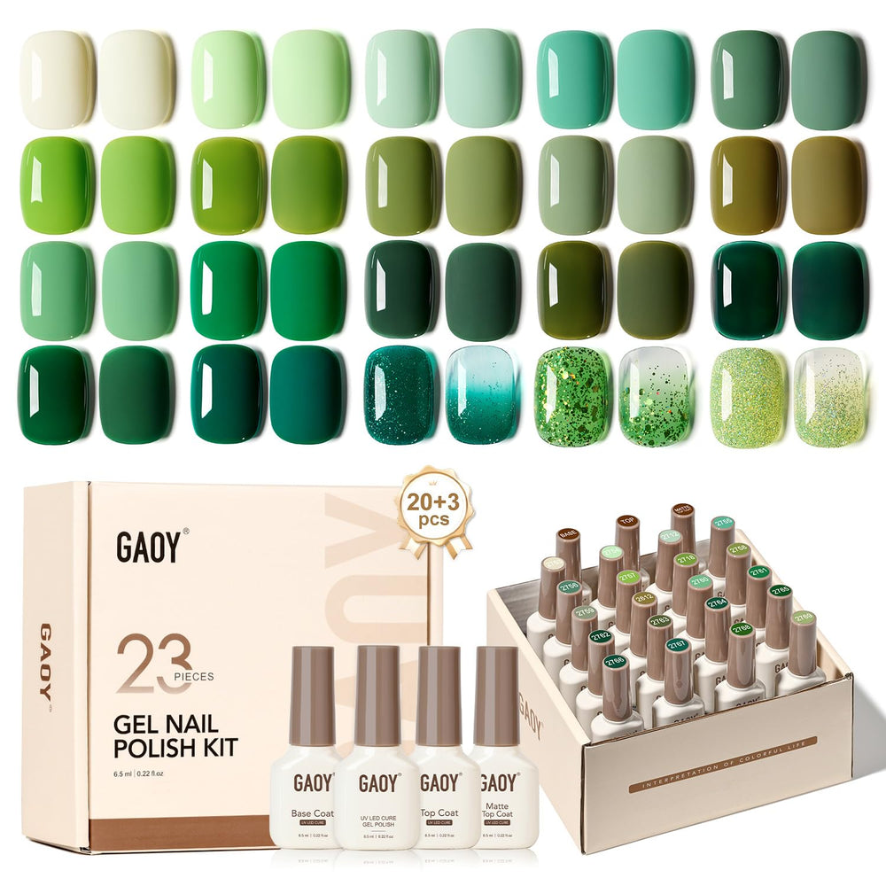 GAOY 23-pcs gel polish kit colors for at-home nail art and seasonal looks.