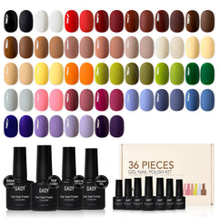 GAOY 36-pcs gel nail polish set shown in full kit for versatile at-home manicures.