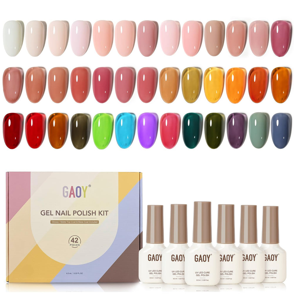 GAOY gel nail kit color palette for versatile at-home manicures with long-lasting shine