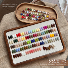 GAOY 55-color all-season palette swatches showing diverse shade options for any season