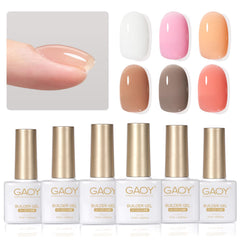 GAOY 6-color builder gel in milky white for natural, durable nails at home.