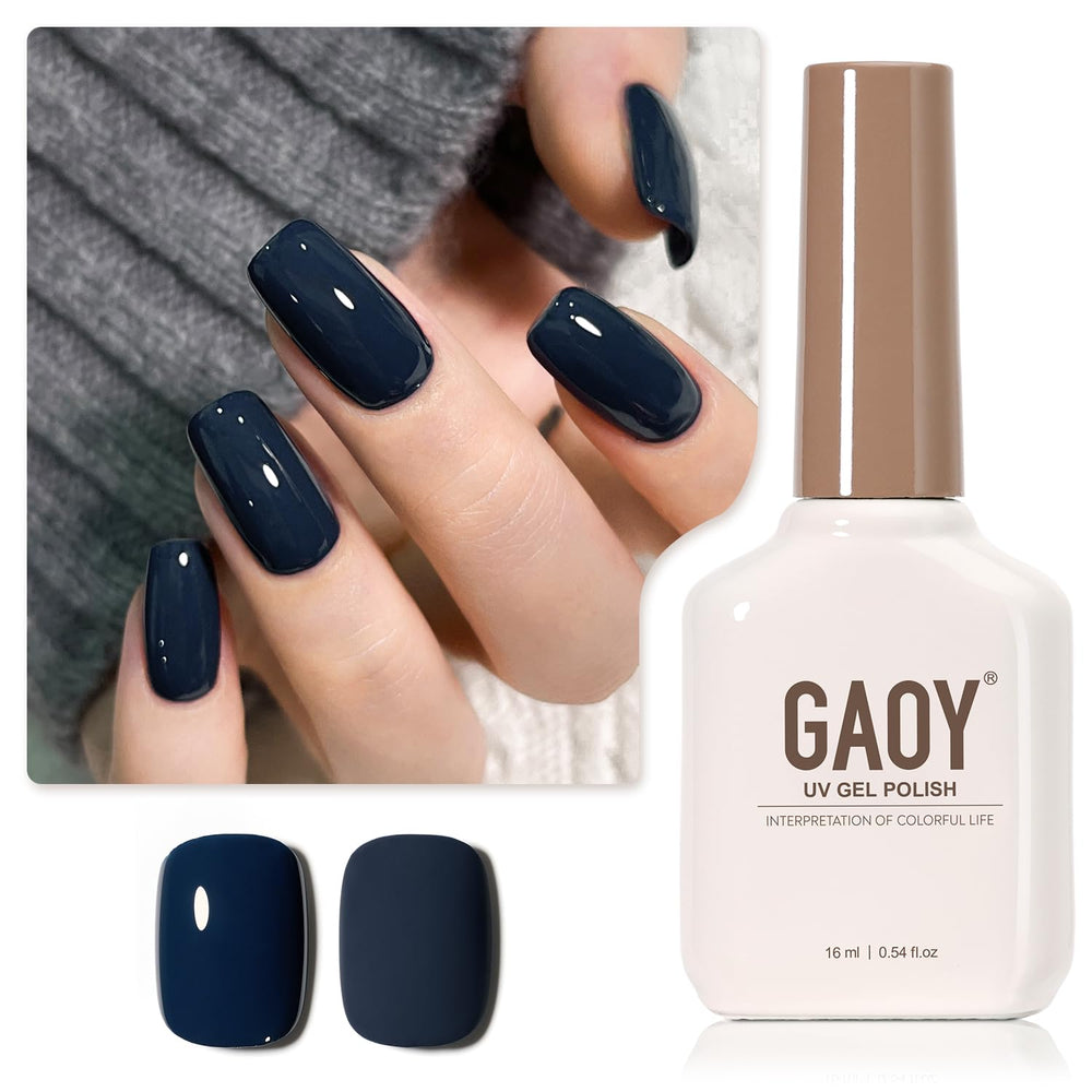 GAOY Blue Gel Nail Polish 2115 Navy bottle for long-lasting color at home.