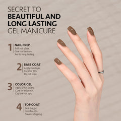 GAOY brown gel polish application on nails for smooth color.