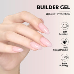 GAOY builder gel sheer jelly for subtle, flexible length.