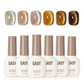 GAOY Cat Eye Gel Nail Polish Set with Magnet creates magnetic shimmer on nails.