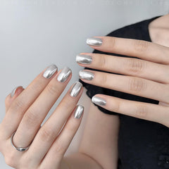 GAOY Chrome Nail Powder shown over various base colors for multiple styles