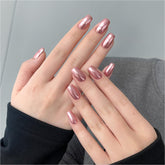 GAOY chrome nail powder pink metallic mirror finish on nails for a high‑shine look