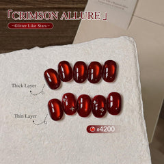 GAOY Crimson Allure holographic glitter jelly polish for depth