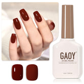 GAOY Crimson Red gel nail polish bottle for at-home manicure with long-lasting color.