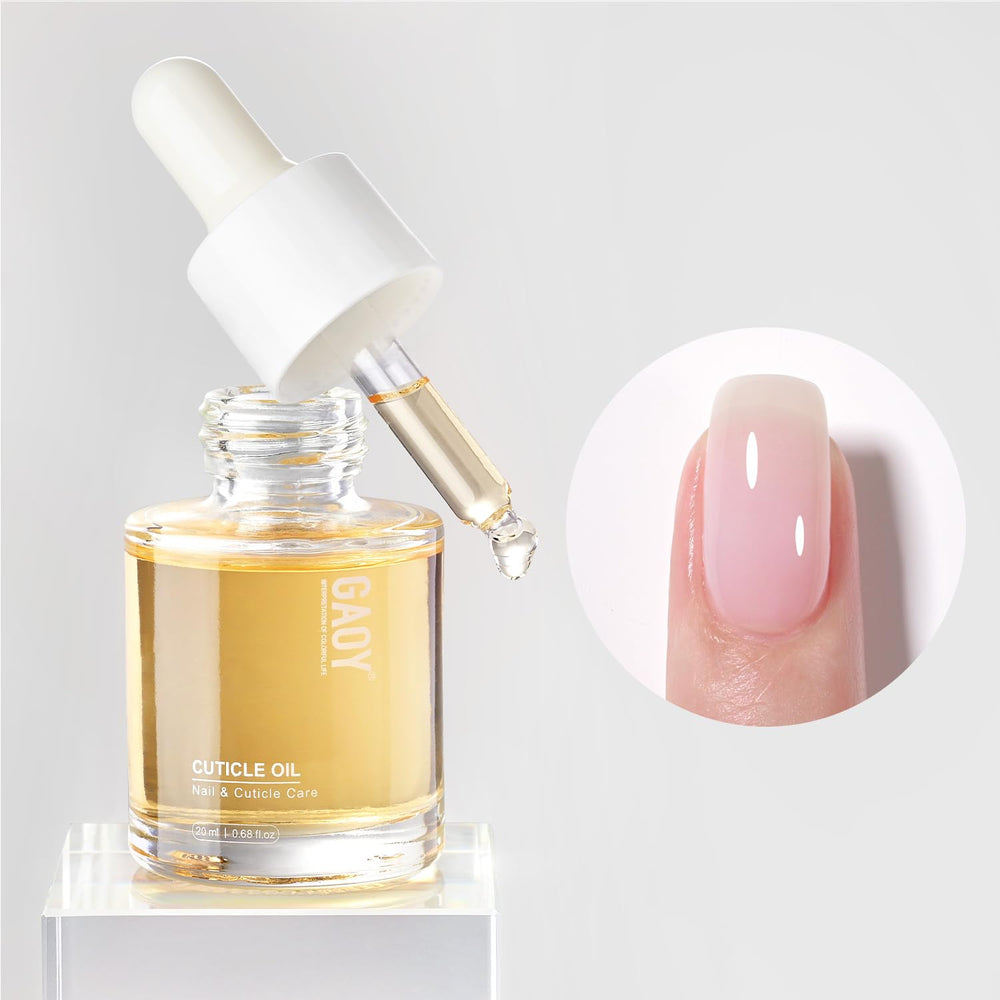 GAOY Cuticle Oil bottle pour for smooth application and nourishment.