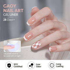 GAOY DIY French manicure at home with easy-to-use gel liner.