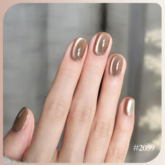 GAOY Forest Sunset glitter cat-eye effect demonstrated with magnet