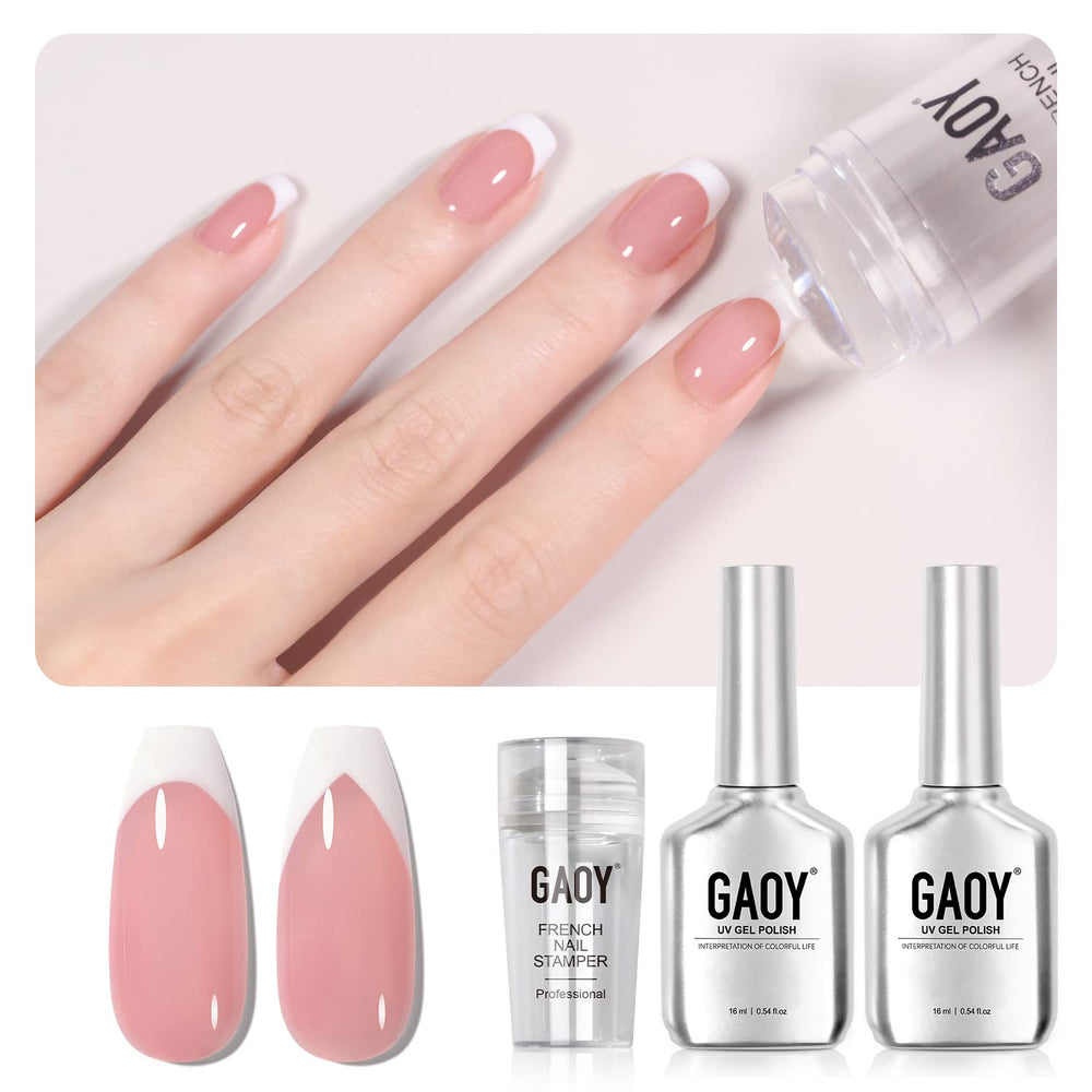 GAOY French manicure kit stamper ready for precise tip application.