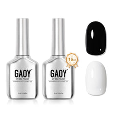 GAOY gel nail polish kit black and white bottles for bold at-home manicures