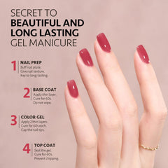 GAOY Gel polish cure under UV lamp indicates quick dry and durable results.