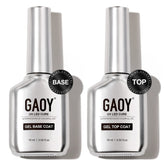 GAOY glassy top coat 16ml bottle for a durable shine