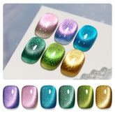 GAOY glitter cat eye set with six colors for versatile holographic nail art.