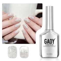 GAOY Glitter Gel Milky White Sparkle for dazzling DIY nails