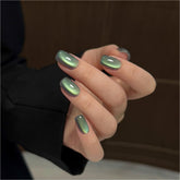 GAOY Green Cat Eye Gel Polish bottle in Mossy Glade with magnet for at-home art