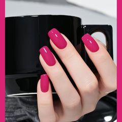 GAOY hot pink gel nail polish color palette highlights the versatile hue and finish.