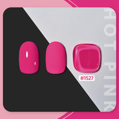 GAOY hot pink gel nail polish nails swatch demonstrates long-lasting shine with proper cure.