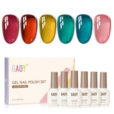 GAOY Jelly Gel Nail Polish Kit pink color offers a sheer, natural look for everyday nails
