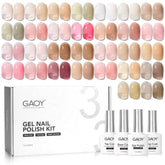 GAOY Jelly Gel Nail Polish Kit full swatch display shows the color range for versatile looks.