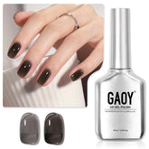 GAOY Jelly Nude Black bottle shown for a sheer-to-opaque gel look at home.