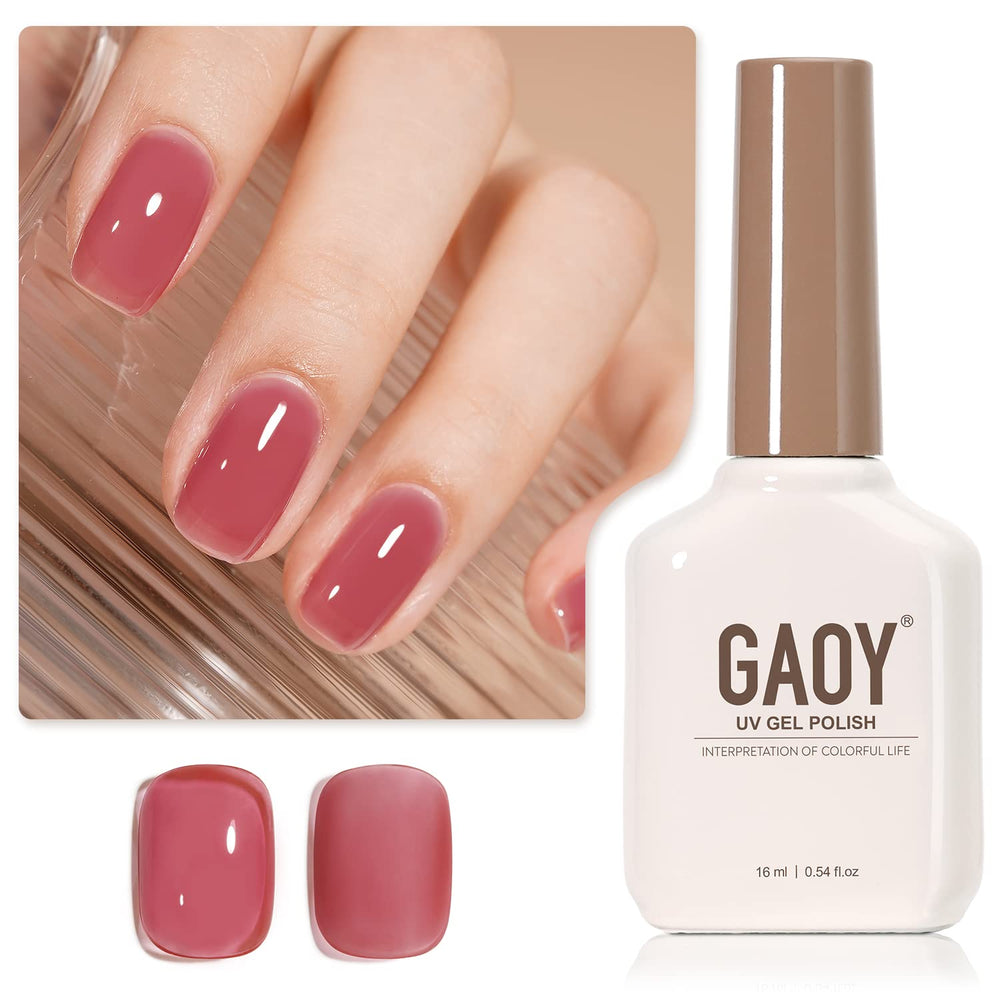 GAOY Jelly Nude Gel Nail Polish 1305 bottle close-up for clear coverage and at-home manicures