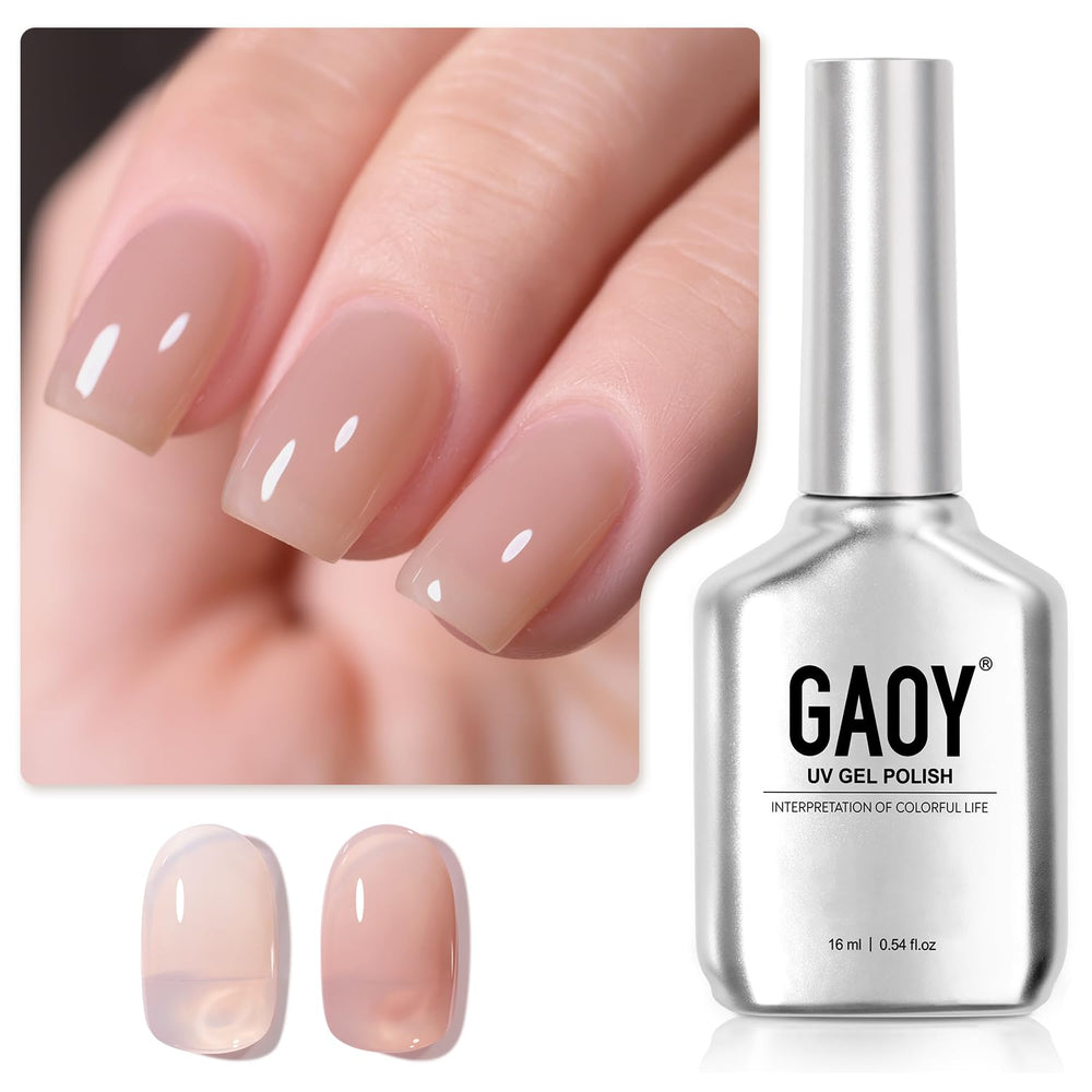 GAOY Jelly Nude Gel Polish bottle in Cappuccino shade for natural nails.